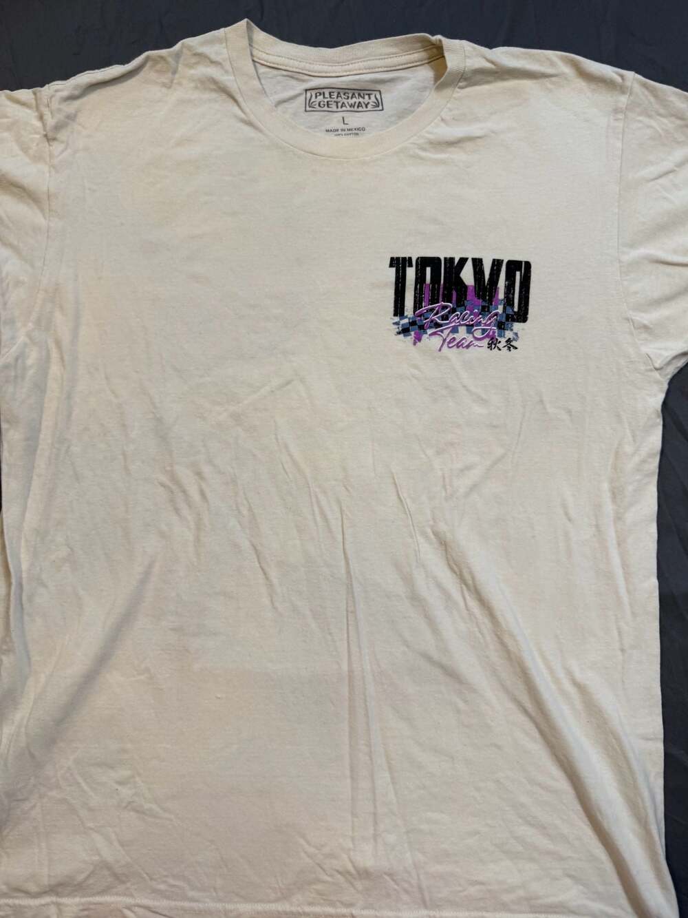 Pleasant Getaway Tokyo Racing Team Graphic Tee Natural Size L